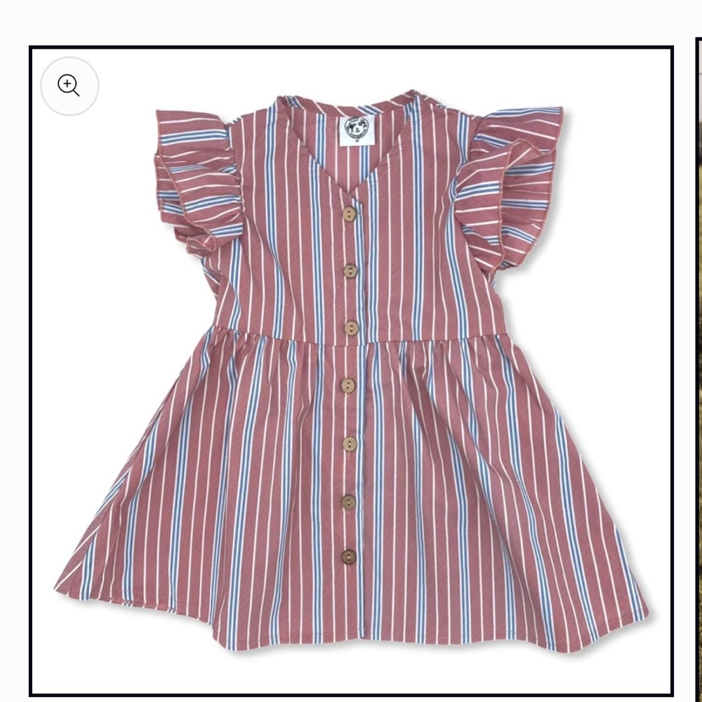 Adorable Striped Button-Down Kids Dress